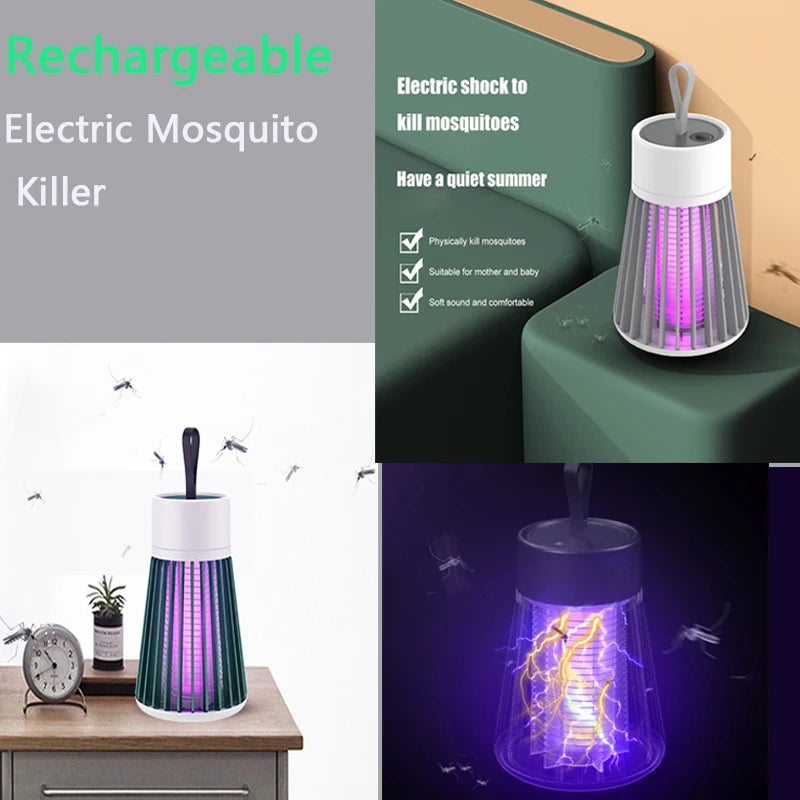 Electric-Shock Physical Mosquito Killer Light Purple Light Mosquito Trap Mosquito Killer Portable OutdoorBedroom USB Rechargeable Mosquito Trap