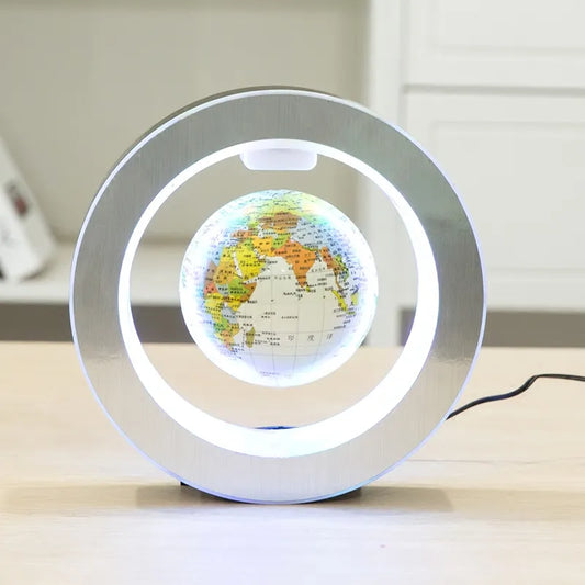 Round LED World Map Floating Globe Magnetic Levitation Light Anti Gravity Magic