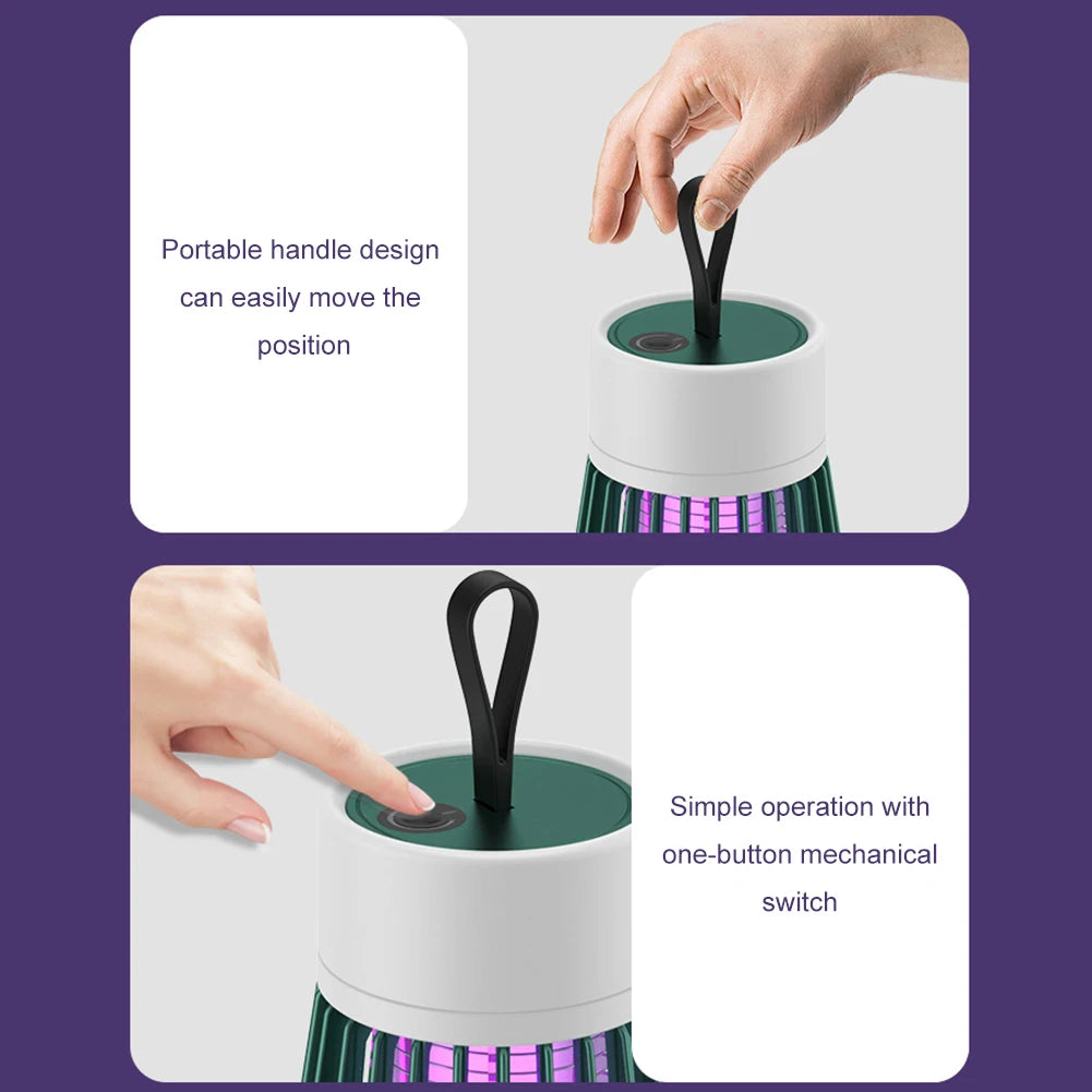 Electric-Shock Physical Mosquito Killer Light Purple Light Mosquito Trap Mosquito Killer Portable OutdoorBedroom USB Rechargeable Mosquito Trap