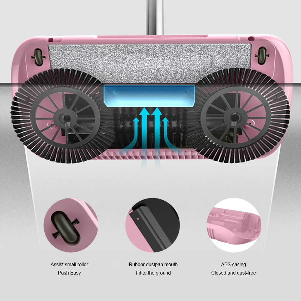 Hand Push Sweeper Household Broom Dustpan Mop Floor All-in-one Machine Gift Mop Sweeper
