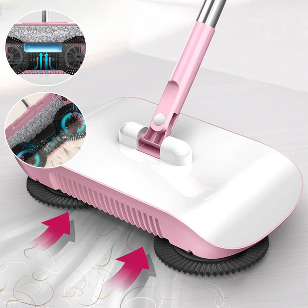 Hand Push Sweeper Household Broom Dustpan Mop Floor All-in-one Machine Gift Mop Sweeper
