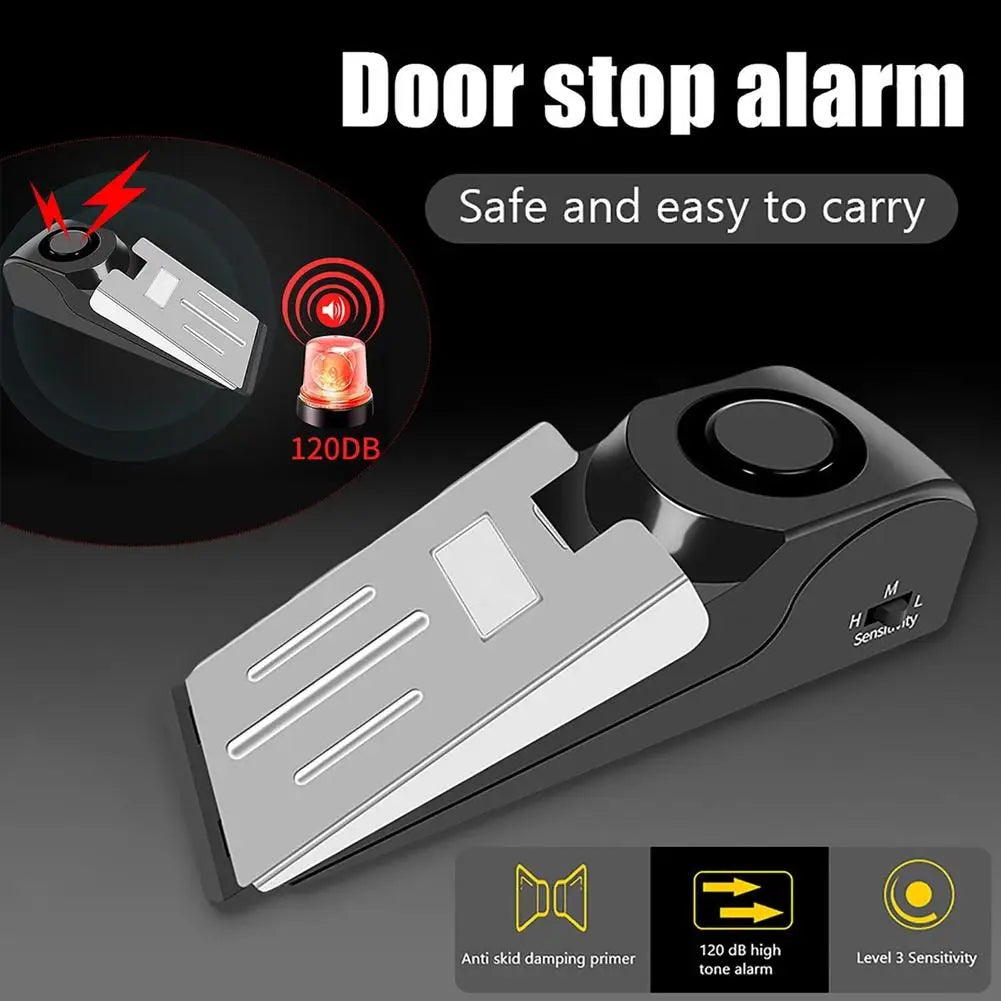 Electronic Burglar Alarm Intelligent Home Security Wedge Door Stop Alarm System Device Hotel Intruder Alert Detection