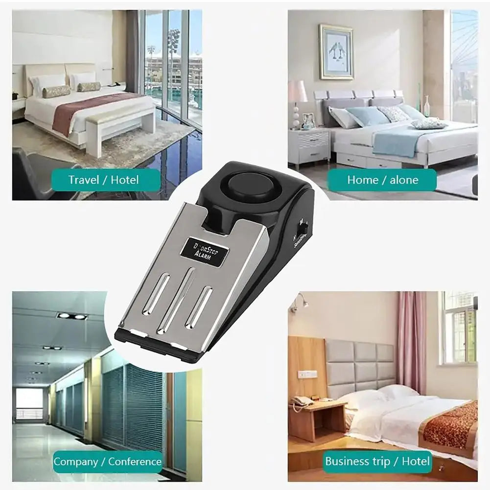 Electronic Burglar Alarm Intelligent Home Security Wedge Door Stop Alarm System Device Hotel Intruder Alert Detection