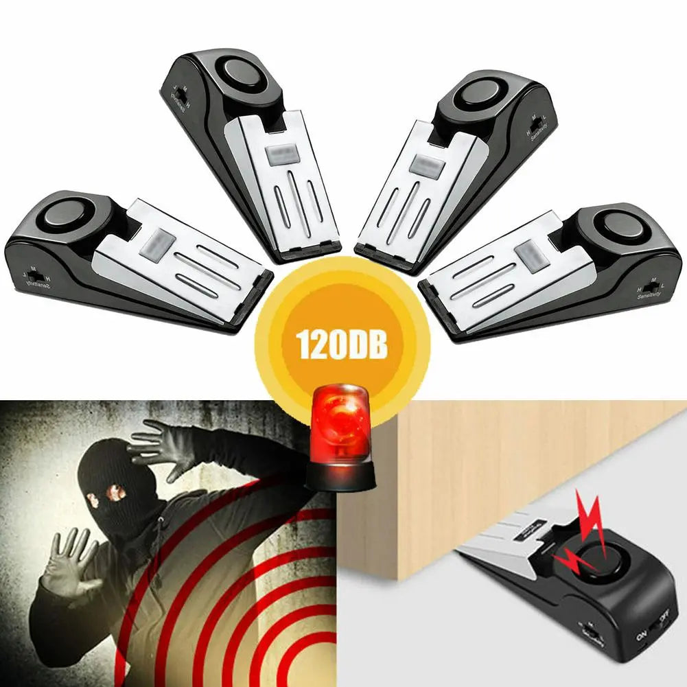 Electronic Burglar Alarm Intelligent Home Security Wedge Door Stop Alarm System Device Hotel Intruder Alert Detection