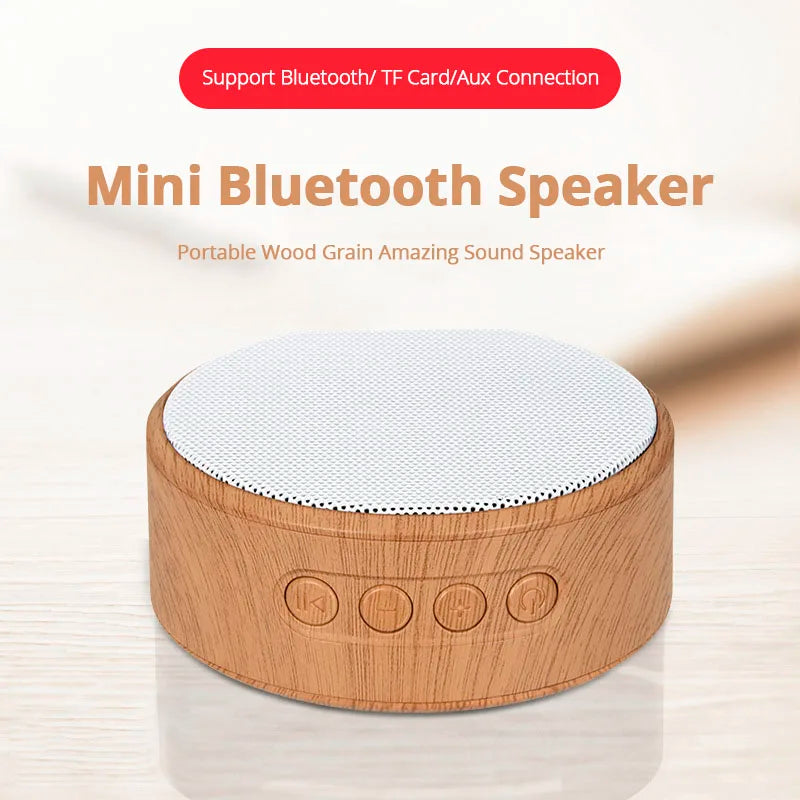 Mini Wood Bluetooth Speaker Portable Outdoor Wireless Support AUX TF
